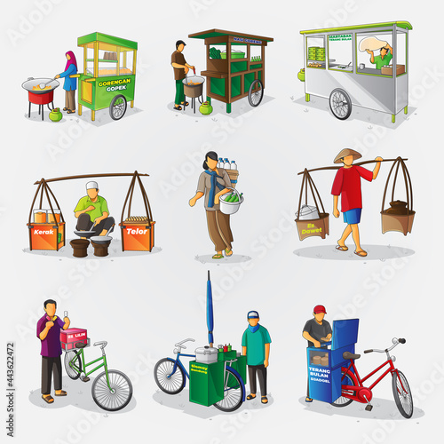 Indonesian street food collection set