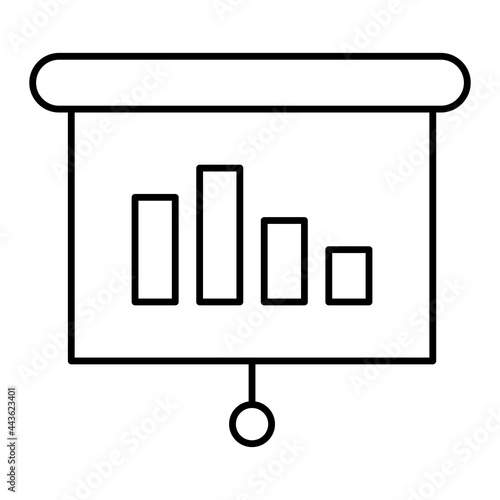 Vector Bar Chart Outline Icon Design