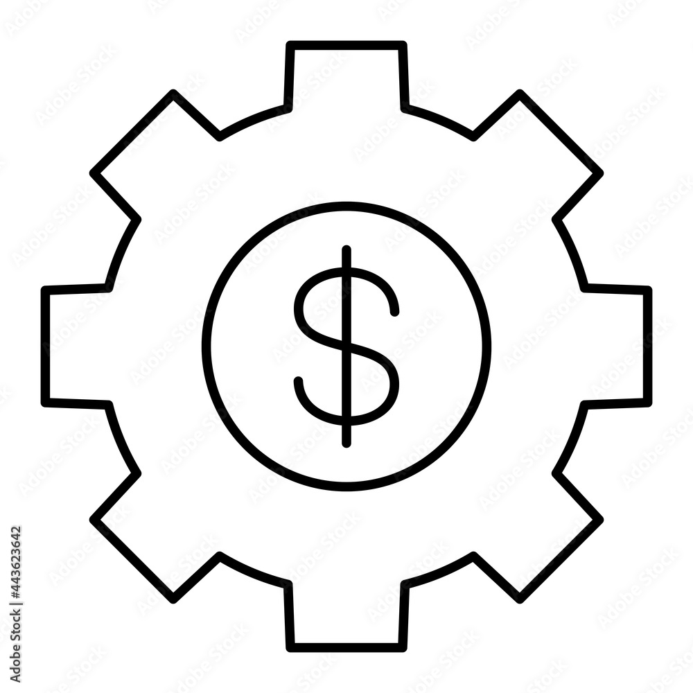 Vector Gear Outline Icon Design Vector Gear Outline Icon Design