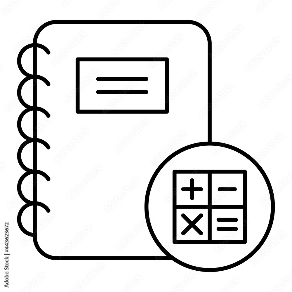 Vector Accounting Book Outline Icon Design Vector Accounting Book Outline Icon Design