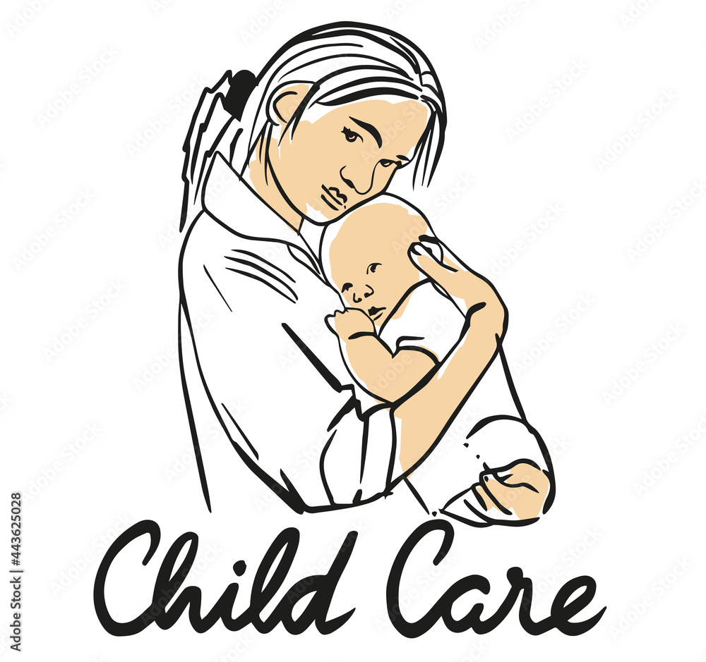 illustration of a mummy with a baby illustration of a mummy with a baby