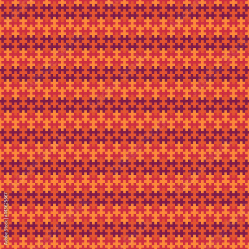 Seamless pattern. Ethnic backdrop. Mosaic tiles. Folk wallpaper. Tribal ornament. Geometric image. Ethnical motif. Surface texture. Textile print. Abstract background. Sayagata illustration