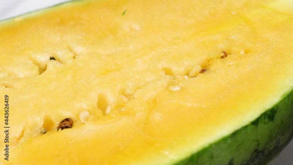 Slice of Exotic Yellow watermelon Slice of Exotic Yellow watermelon