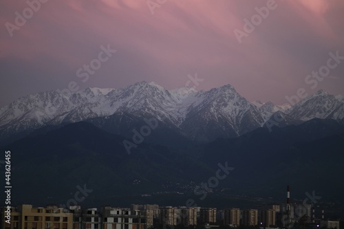 sunset in the mountains