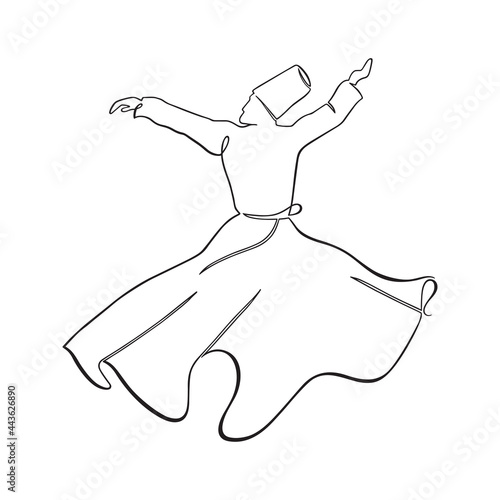 Whirling Dervish in one continuous line