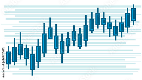 Stock market graph, trading chart, finance and investment concept, flat design, vector illustration.