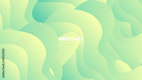 Abstract green fluid shape modern background with copy space, vector.