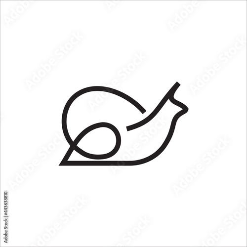 snail monoline abstract logo vector icon illustration design.