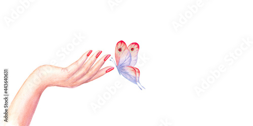 Beautiful woman's hand with...
