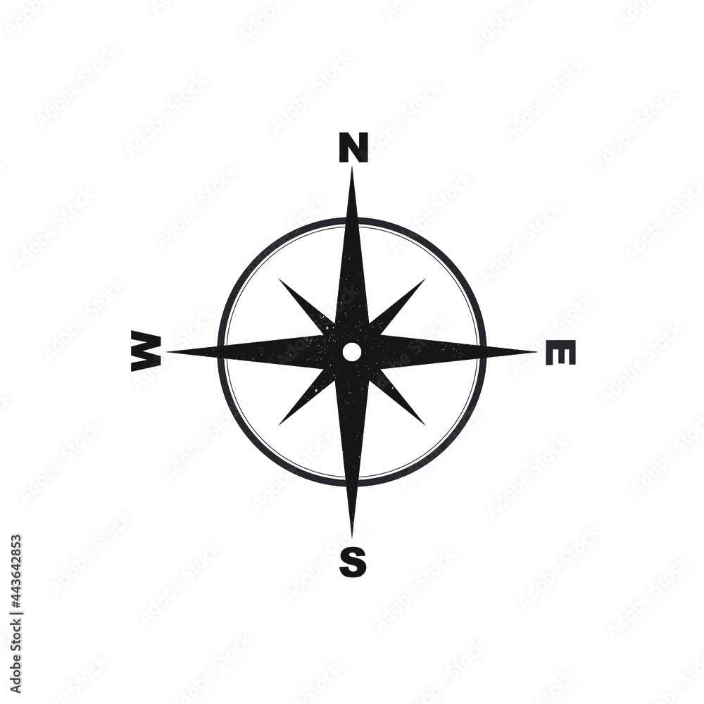 Vector compass rose with North, South, East and West indicate Vector compass rose with North, South, East and West indicate