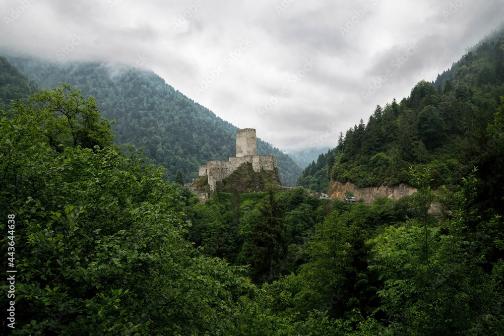 Zil Kale, ancient Byzantine castle among the Pontine mountains in Turkey	