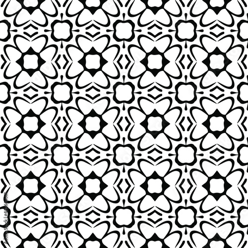 floral seamless pattern background.Geometric ornament for wallpapers and backgrounds. Black and white pattern. 