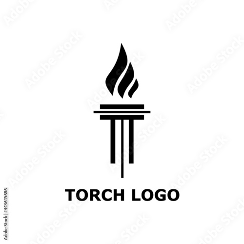 Torch vector logo illustration design template