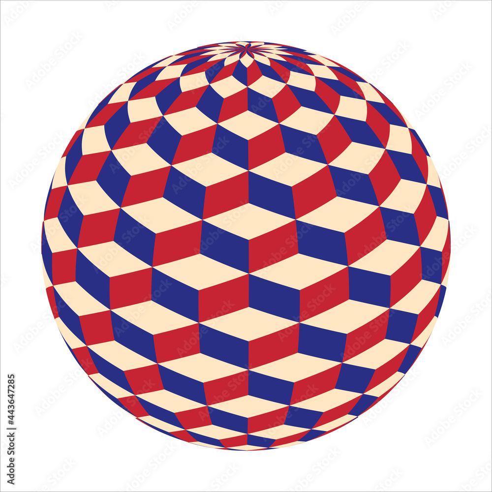 Obraz premium A sphere with a cubic pattern along the surface