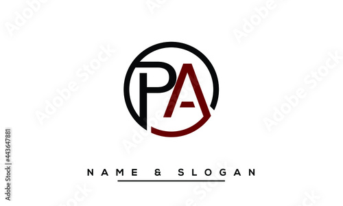 PA,  AP,  P,  A  Abstract Letters Logo Monogram