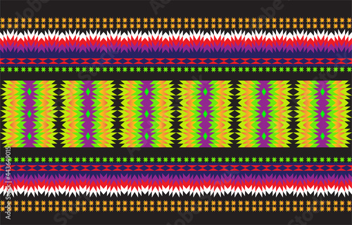 Abstract ethnic geometric pattern design for background print on fabric, carpet, wallpaper, embroidery and other textile products. Vector style weaving concept.