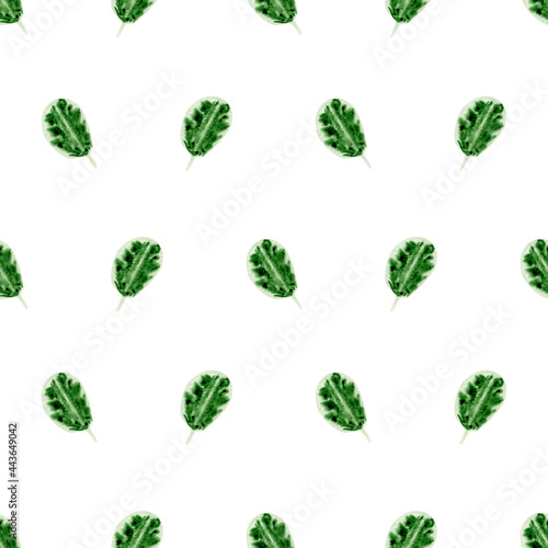 Seamless abstract hebal pattern. Floral ornament with green leaves for textile, decor, wrapping paper photo