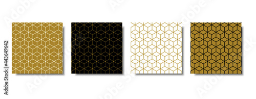 Fototapeta Naklejka Na Ścianę i Meble -  Background geometric patterns. Collection of Gold luxury seamless patterns. Vector Illustration EPS 10.