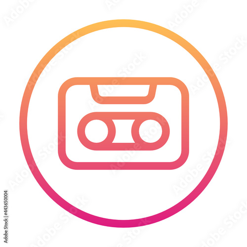 Cassette tape , Music and Sound gradient icon.