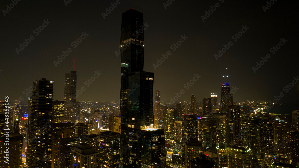 Saint Regis Tower At Night, Chicago Skyline At Night