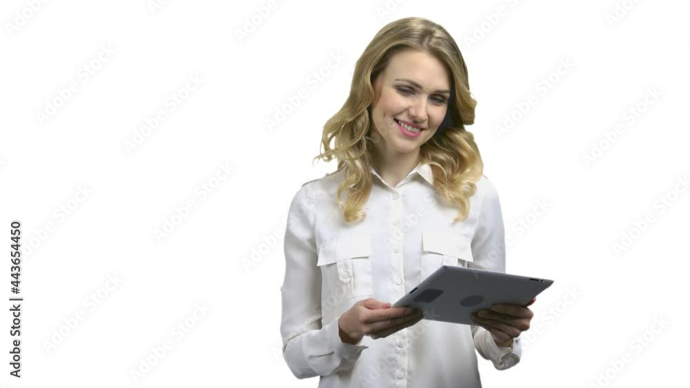 Successful business woman with digital tablet. Successful business woman with digital tablet.