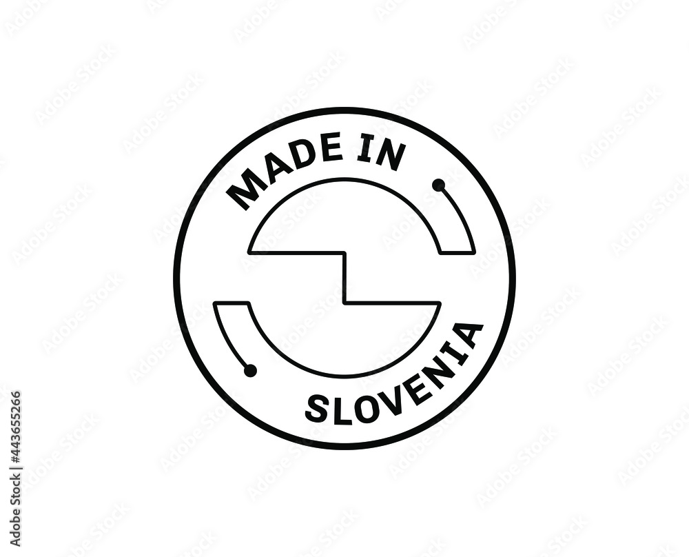 Made in Slovenia for label, stickers, badge
