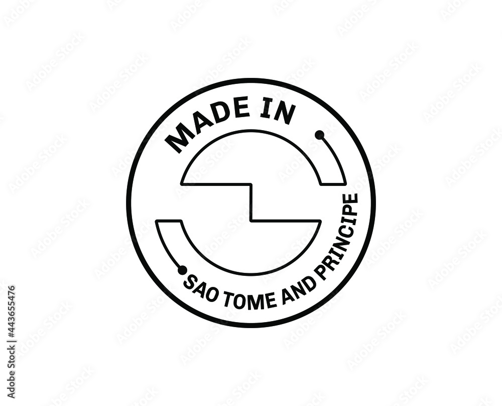 Made in Sao Tome and Principe for label, stickers, badge