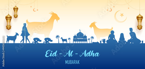sheep wishing Eid ul Adha Happy Bakra Id holy festival of Islam Muslim