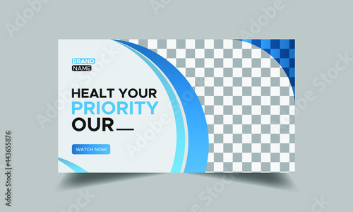 Abstract editable video thumbnail web banner template. for any videos thumbnail design. Social media video cover photo 