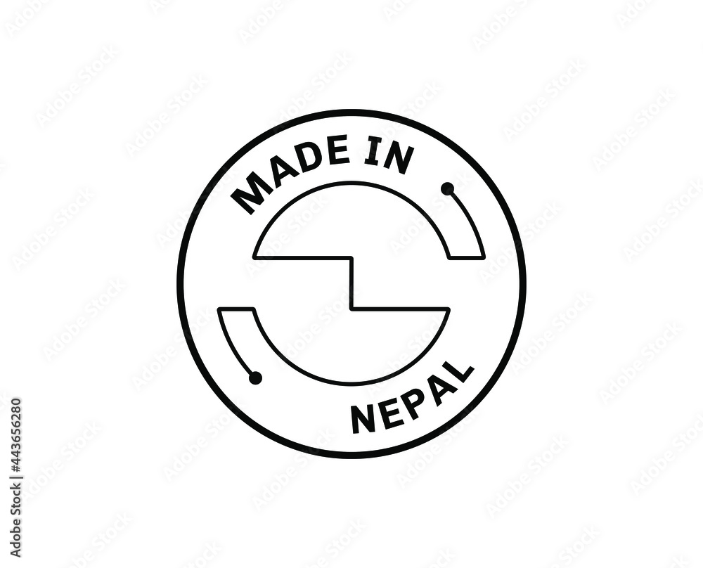 Made in Nepal for label, stickers, badge Made in Nepal for label, stickers, badge