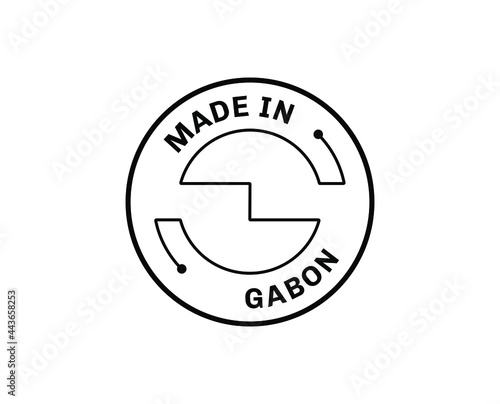 Made in Gabon for label, stickers, badge