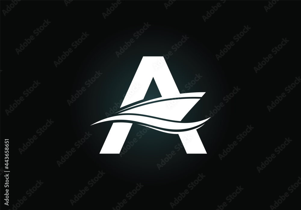 Capital letter A with the ship, cruise, or boat logo design template ...