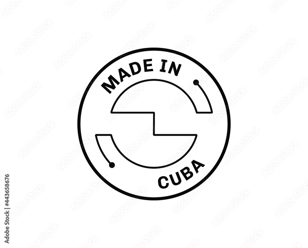Made in Cuba for label, stickers, badge Made in Cuba for label, stickers, badge