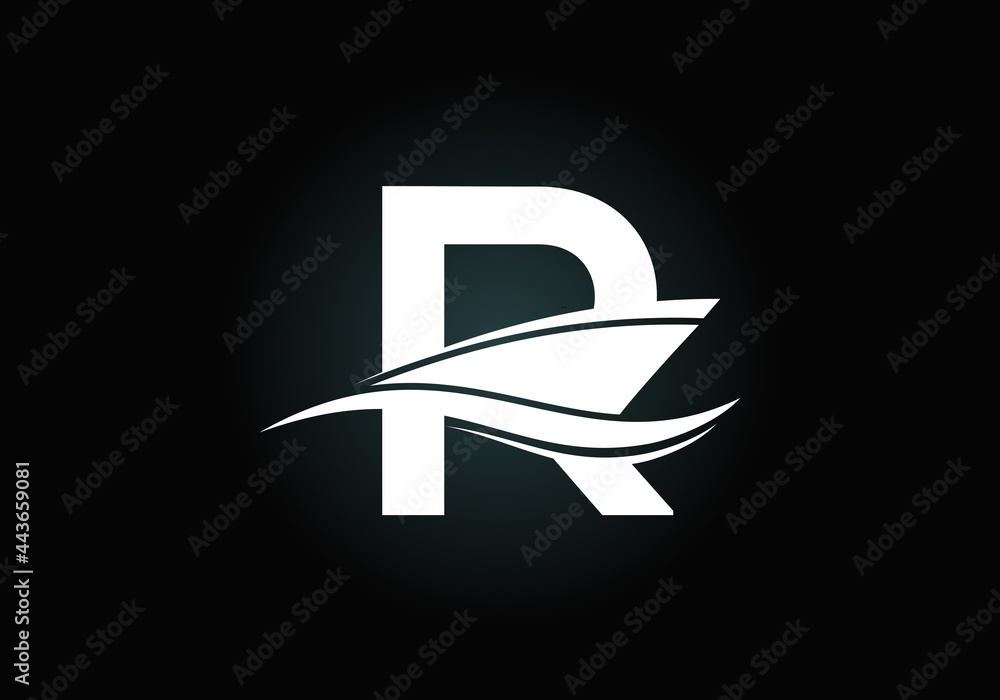 Capital letter R with the ship, cruise, or boat logo design template ...