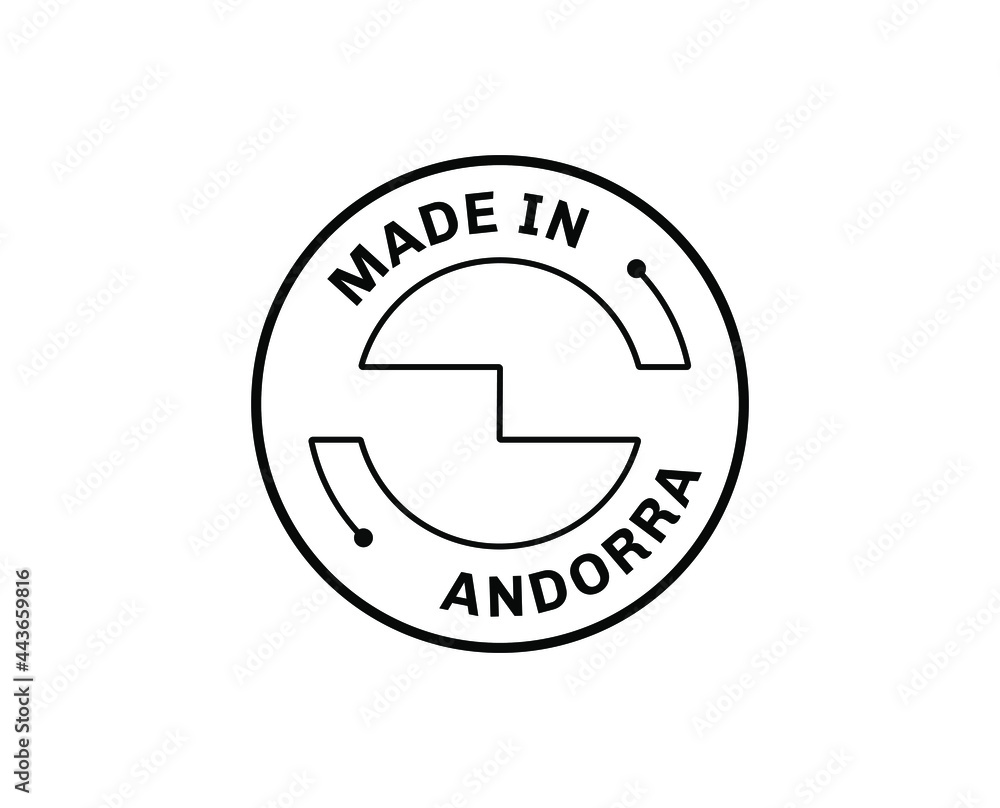 Made in Andorra for label, stickers, badge Made in Andorra for label, stickers, badge