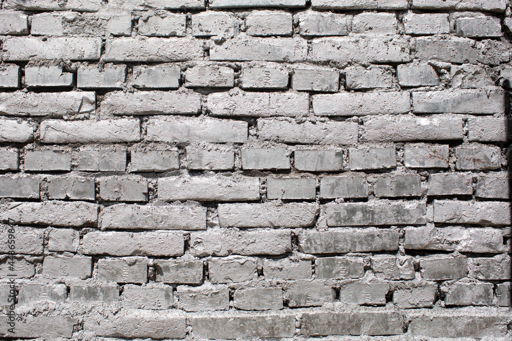 Obraz premium silver painted brick wall background
