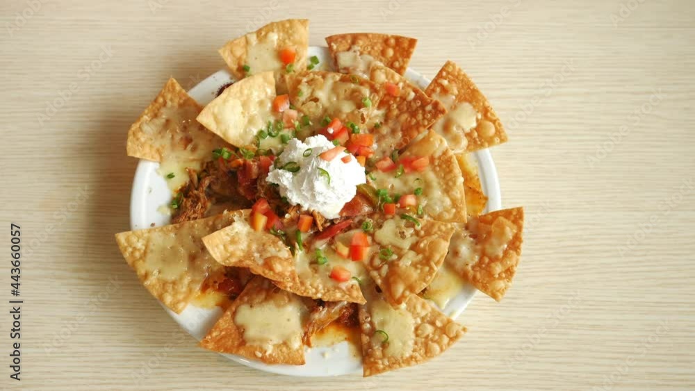 Corn chips nachos with fried minced meat Corn chips nachos with fried minced meat