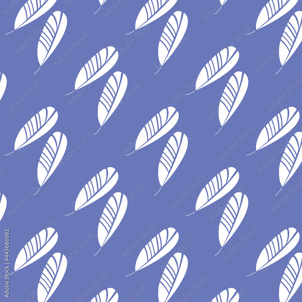 seamless pattern light blue two white feather corporate identity vector