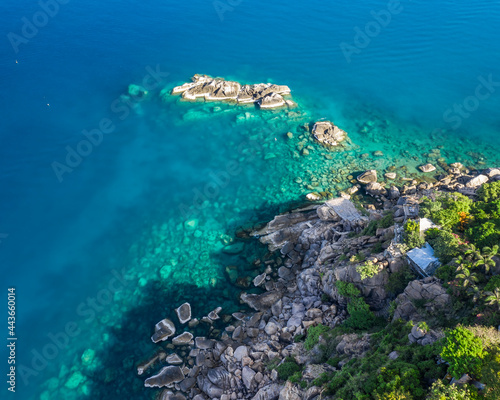 King Kong Rock Dive Site, Koh Tao, Thailand, Drone, Aerial, UAV no people landscape with copy space