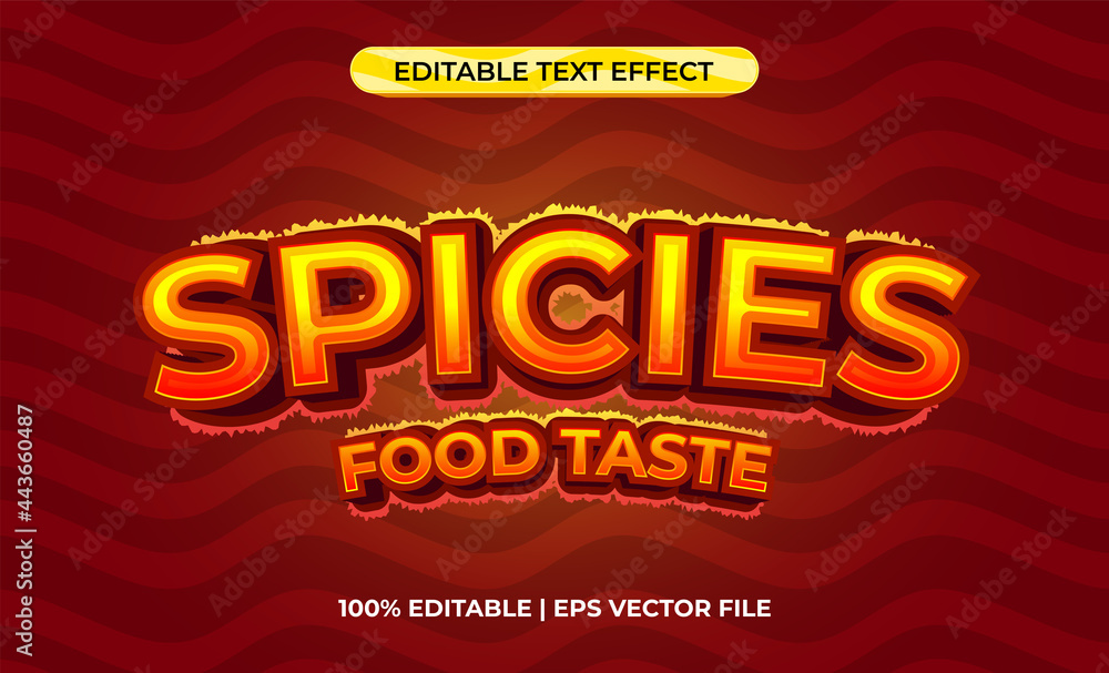 Editable text in 3d style and hot and spicy feel