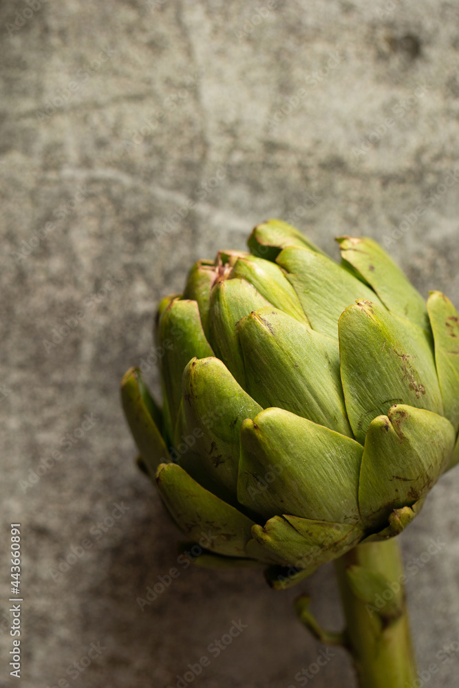 Fototapeta premium Artichoke on marble background 
