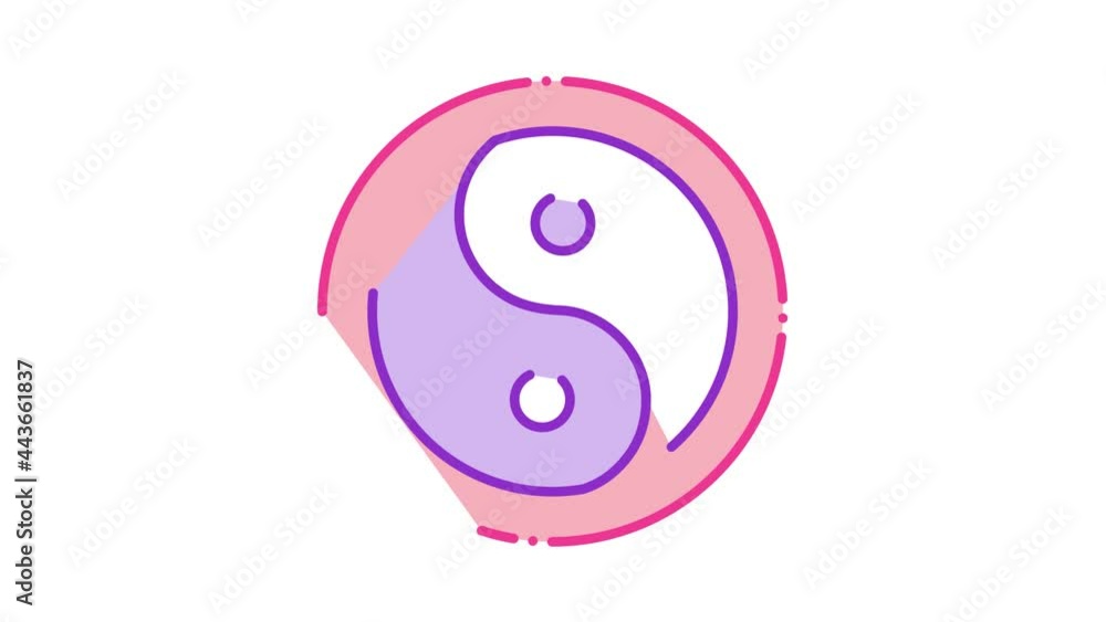 Yin Yang Icon Animation. color Yin Yang animated icon on white background Yin Yang Icon Animation. color Yin Yang animated icon on white background