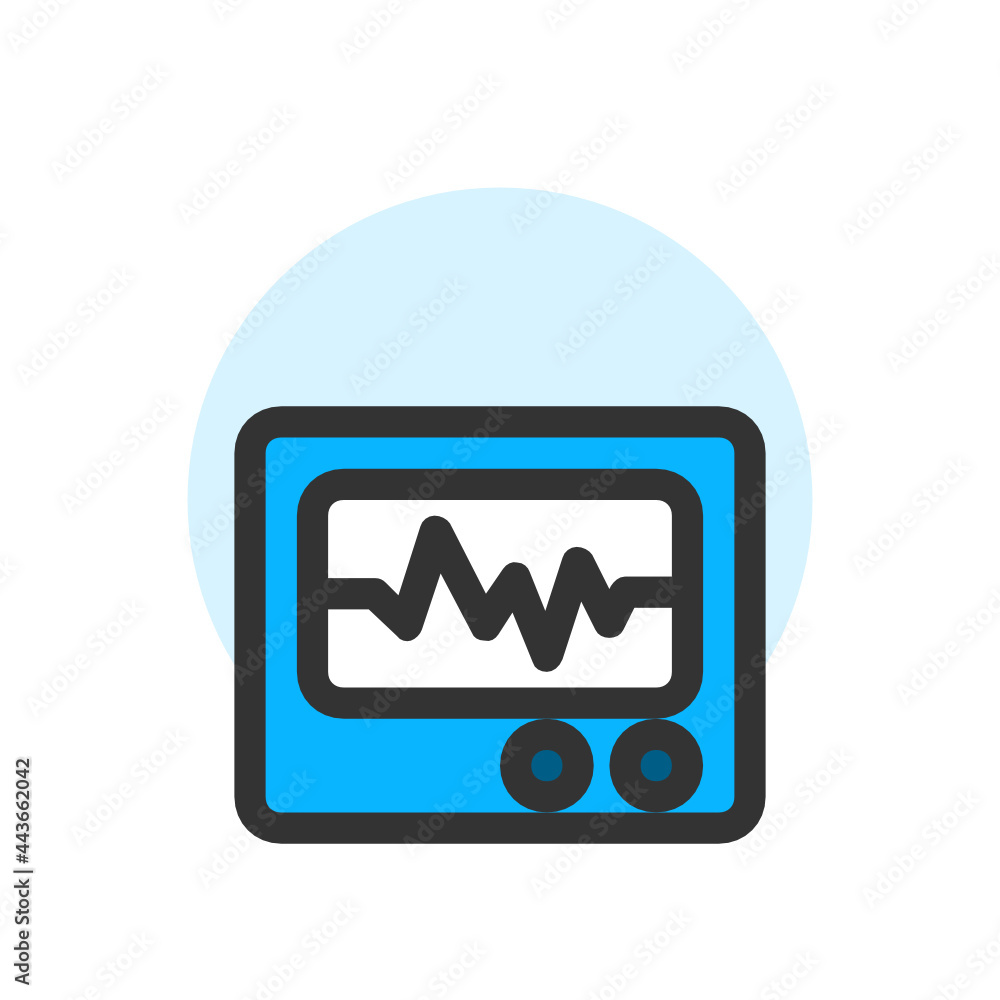 Pulse monitor , Hospital filled outline icon. Pulse monitor , Hospital filled outline icon.