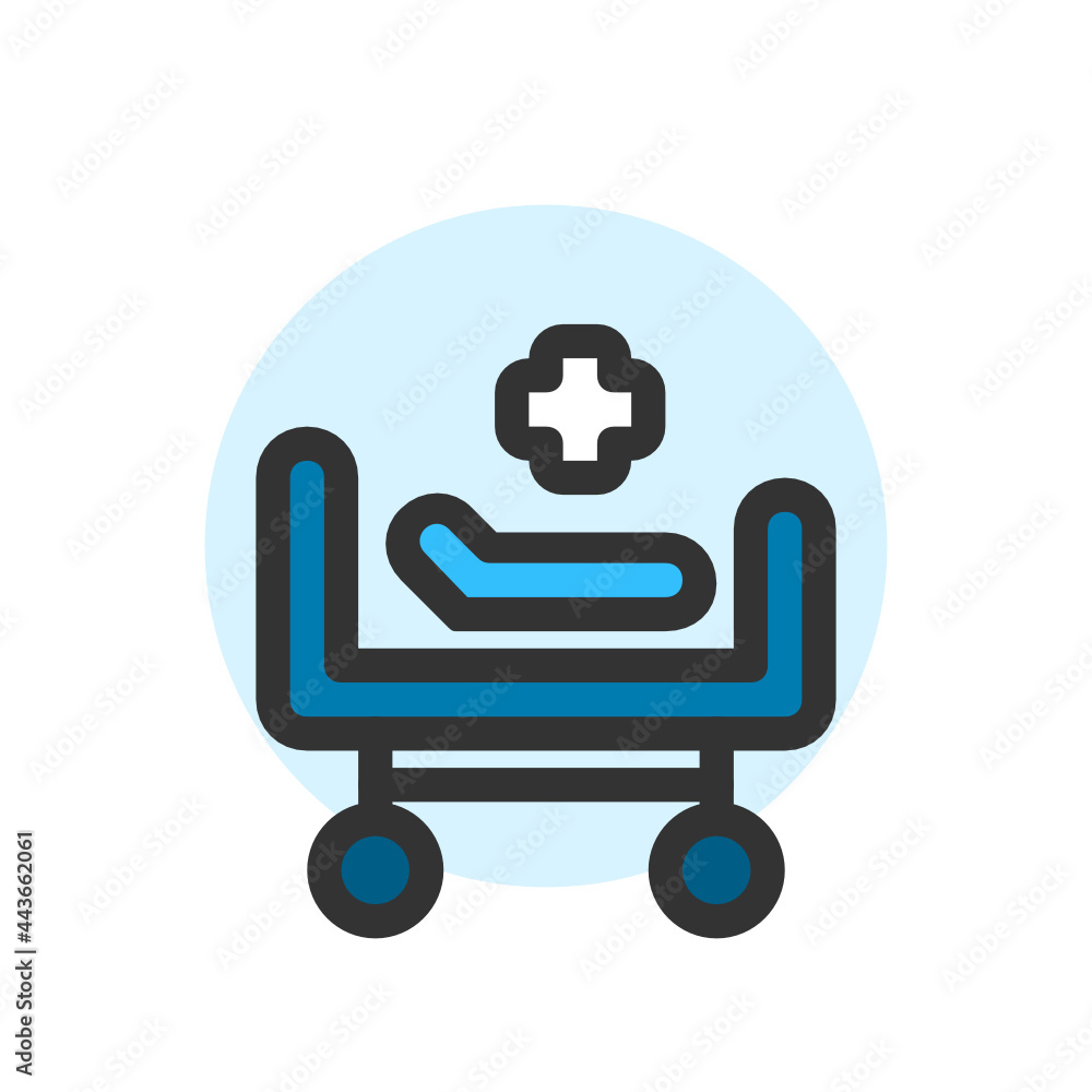Patient bed , Hospital filled outline icon. Patient bed , Hospital filled outline icon.