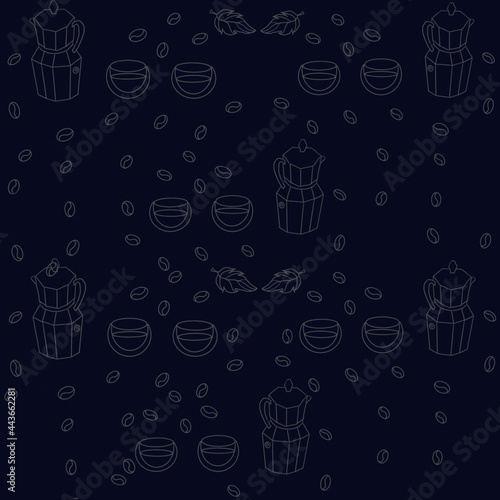 coffee pattern, coffee grain pattern, turk for brewing coffee, geyser coffee maker, double-bottom glass cups for tea and coffee, mulled wine cups,teapot, mulled wine glasses, drinks for relaxation, co