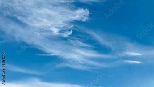 White cloud and blue sky background.