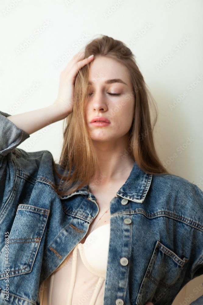 Stylish fashionable woman on white background Stylish fashionable woman on white background