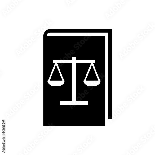 Court icon, justice logo isolated on a white background