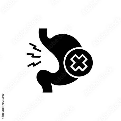 Indigestion line icon. Isolated vector element.