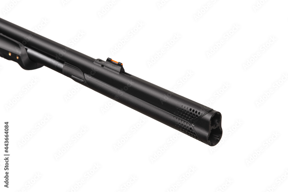 Modern air rifle. Pneumatic weapons for sports and hunting. Pneumatic rifle . Isolate on a white back Modern air rifle. Pneumatic weapons for sports and hunting. Pneumatic rifle . Isolate on a white back